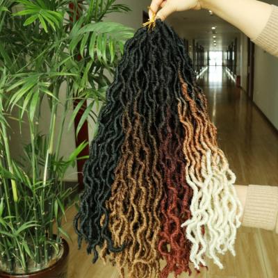 China Kanekalon fiber synthetic 18 inch curly gypsy locks extension corchet wavy hair in ombre 3t gypsy locs hair from kenya goddess supplier for sale