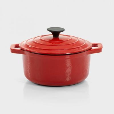 China Viable Wholesale Enameled Multiple-Color White Red Blue Cast Iron Round 5/6/7-Qt Oven With Dutch Lid for sale