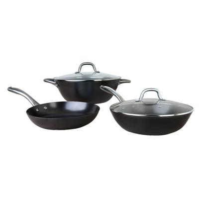 China Modern Black Nonstick Saucepan 5 Groups of Set Pan, Saucepan, Soup Pot for sale