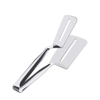 China Easily Cleaned Double Sided Food Flipping Spatula Tongs Pies Bread Fish Pizza Staple Steak Clamp Stainless Steel for sale