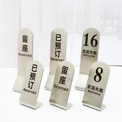 China Custom Europe Hotel Accessories Stainless Steel Menu Rack Restaurant Table Number Holder for sale