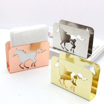 China Custom Animal Shaped Eco - Friendly Hollow Out Tissue Box Stainless Steel Napkin Holders for sale