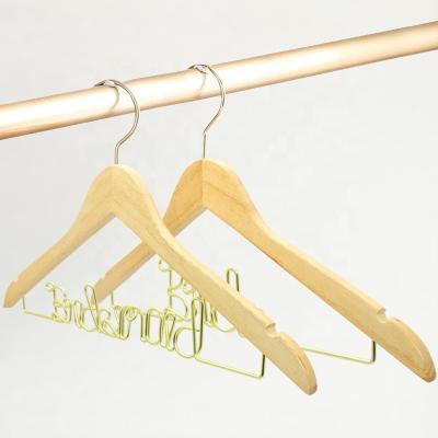 China Modern Custom Solid Wood Wedding Dress Hanger Newlyweds Wedding Gifts Hangers for sale