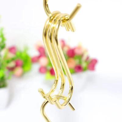 China Nordic Thickened Viable Gold S Hook Jewelry Hook Plating Multifunctional Clothing Store Matching S Hook for sale