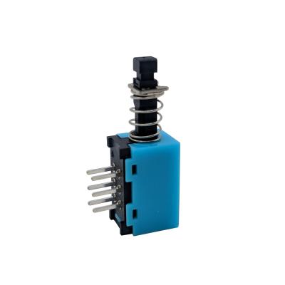 China Mechanical Hardware Quality 6 Pin ON Blue Push Button Switch for sale