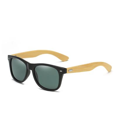 China Custom Plastic Frame Logo Wooden Sunglasses Bamboo Sunglasses 2020 Fashion Classic Sunglasses DHK002 for sale