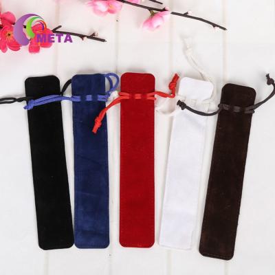 China Wholesale Custom Recyclable Logo Drawstring Velvet Pen Pouch for sale