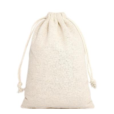 China Recyclable Custom Printed Canvas Drawstring Bag Gift Jewelry Packaging Burlap White Cotton Canvas Pouch Small for sale