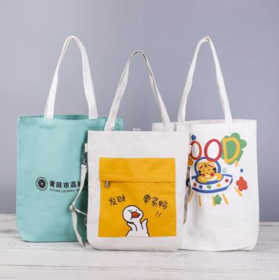 China Custom Made Handled Printed Recycled Cotton Canvas Plain Organic Tote Bag Large Reusable Shopping Bag With Logo for sale