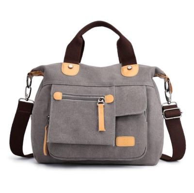 China Fashion Vintage Canvas Heavy Duty Cross - Body Bag Multi Pockets Sling Shoulder Bag Women Messenger Bag Handbag for sale