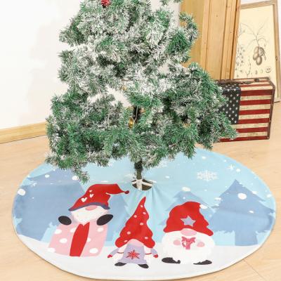 China Fabric Custom 48 Inch Nonwoven Christmas Tree Skirt With 3D Santa Applique Pattern Tree Decorations for sale