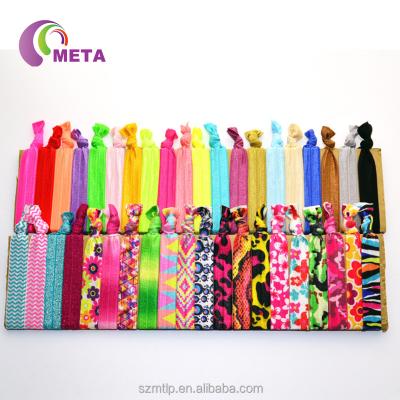 China Hair Tie With Screen Printing Elastic Hair Tie Knotted Tie Logo Printed Elastic Hair Bands for sale