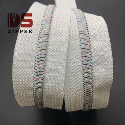 China 2020 Newest Styles Viable Popular White Rainbow Unique Iridescent Colorful Zipper Fashion Customized Item for sale