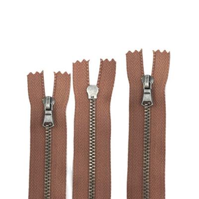 China High Quality Cheap Viable 4 Copper Metal Decorative Short Zipper Zippers With Pants Garment Sewing La cremallera de Cerrar for sale