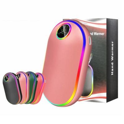 China Wholesale Reusable Hotel Hand Warmers Hand Warmer 10000 mAh USB Rechargeable Small Power Bank With Cable for sale