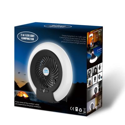 China Led Light Rechargeable Portable Fan With Led Light 21 LED 200 Lumen Led Light With Fans And Cooling 2 Mode Multifunctional Electric Fans for sale