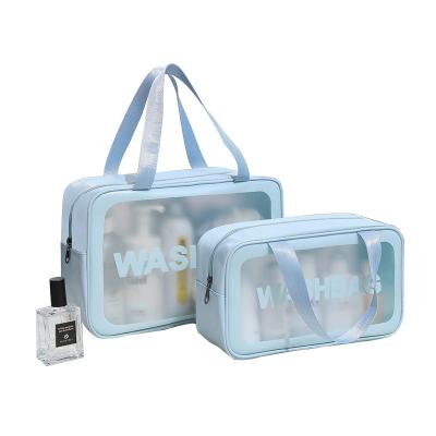 China RTS PVC Toiletry Bag Travel Portable Translucent Wear Resistant Waterproof Transparent Bag for sale