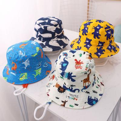 China Cheap Kids Cotton Sunshade RTS Low MOQ Summer Kids Bucket Hat Wholesale Custom Sun Hats for sale