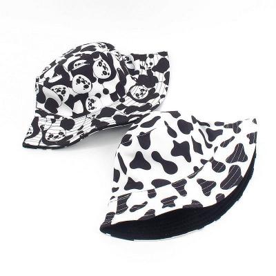 China Outdoor Lady Fashion Summer Women's Sun Shade Bucket Hat With Cute Spot Printed for sale