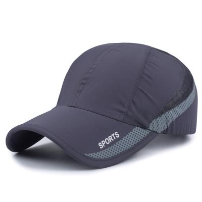 China breathable & Gray Polyester Men Sports Hat High Quality Waterproof Logo Summer Outdoor Hat Custom Made for sale