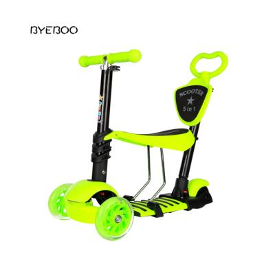 China 2017 Kids Surfer/Music Cheap Adjustable 3 Wheel Scooter For Kids PU Flashing 5 Wheel In 1 Baby Toy Ride Scooter for sale