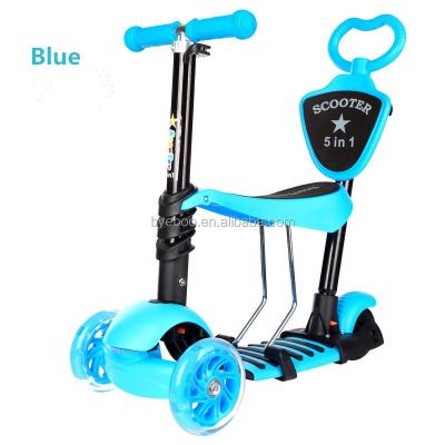 China BYEBOO Pedals+handle+protective gear+bag high quality products three wheel plastic kids 5 in 1 scooter for kids for sale