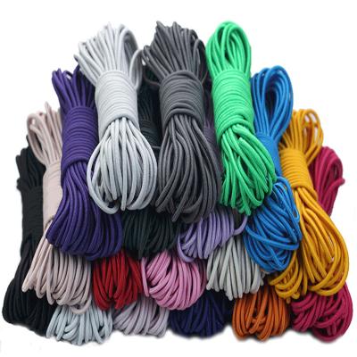 China Custom Colored Round Elastic 3mm Twine Of Polyester Bungee Cord Band 1mm 2mm 2.5mm 2.8mm Factory Wholesale Rubber Band for sale