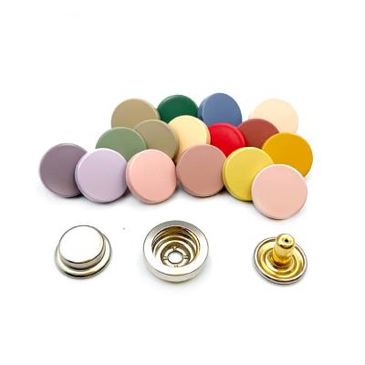 China Viable Hot Sale 280 Colors In Stock 15mm Painted Button Coat Cotton Snap Jacket Snap Buttons For Clothes for sale