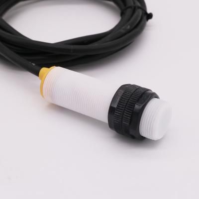 China Industrial automation PTFE housing m18 10-30vdc 8mm 2m silicone cable extended temperature inductive proximity sensor for sale