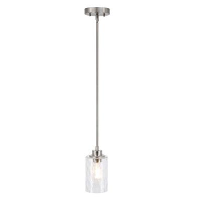 China Contemporary Mini Pendant Light Brushed Nickel Clear Glass Pendant Lights Adjustable Kitchen Hanging Fixture for sale