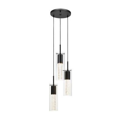 China XiNBEi Adjustable Decorative Light Ceiling Group 3 Matte Black Pendant Light Modern Fitting Rope Hanging Light For Kitchen Bar Loft for sale