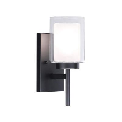 China Modern Classic Indoor Vanity Black Sconce Light Single Glass Plant Wall Lamp for sale