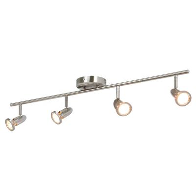 China Modern Modern Ceiling Track Light Bar Fixture Brushed Nickel Adjustable Track Lighting For Kitchen Dining Room for sale