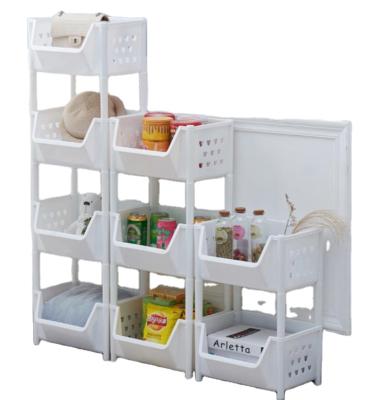 China Viable High Quality Colorful Rectangular Shelf Kitchen Organizer Plastic Storage Holders for sale