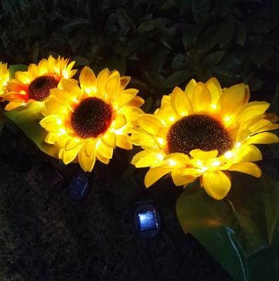 China Solar Lawn Park Lawn Light Outdoor Garden Decorated Multicolor Sunflower Solar Panels Waterproof Led Lawn Lights for sale