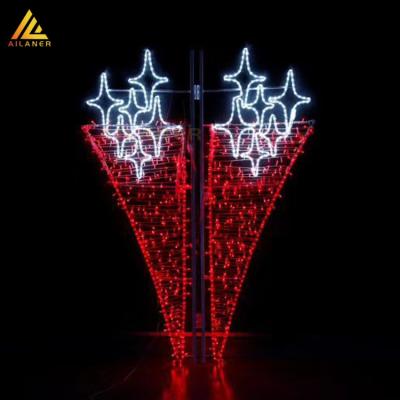 China Alaner Handmade Fast Shipping Outdoor Holiday Decoration Christmas Led Bell Street Pole 2d Led Pattern Lights for sale