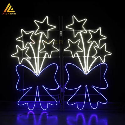 China Alaner Handmade Outdoor Commercial Festival Lighting Christmas Decorations Pole Pattern Led Street Lamp for sale