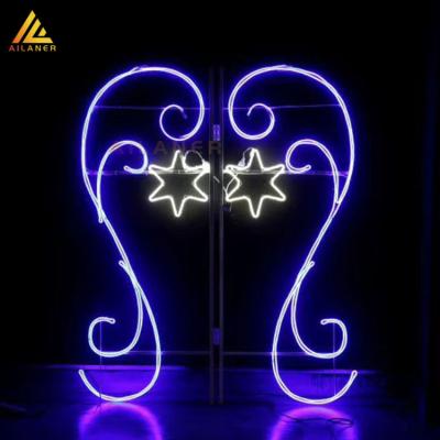 China Alaner Handmade Outdoor City Lighting Project Led Street Pole Frame 2d Decorative Hanging Light Light for sale