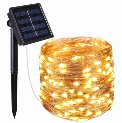 China Beautiful waterproof outdoor solar led string lights Christmas micro led copper wire string lights for outdoor garden decoration for sale