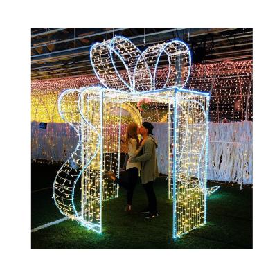 China Park ; Hotel Customizable Colorful Gift Box Led Holiday Light Pattern Light Outdoor Christmas Decoration Gift Box Light for sale