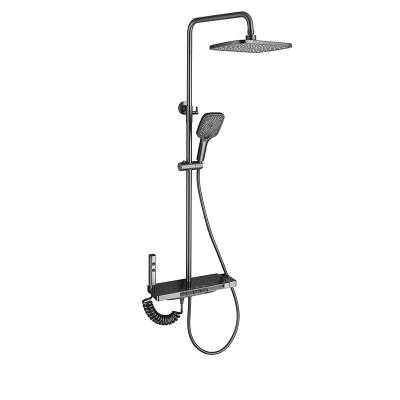 China With Hot Sliding Bar Modern Bathroom Shower Turned Plastic And Brass Shower Set for sale