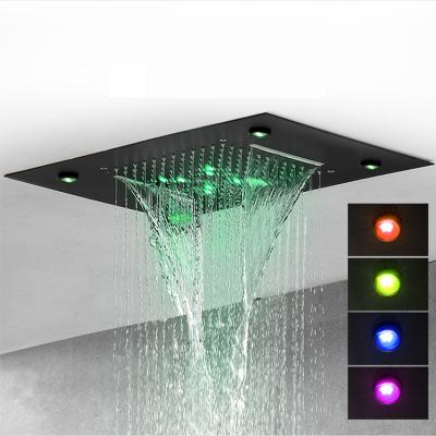 China Without Slide Bar Europe Family Hotel New Hide Waterfall 6 Function Shower Set Phone Control LED Light Rain Couples Remote Shower Multi for sale