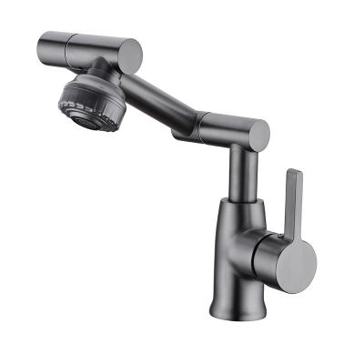 China Hot Selling Brass Kitchen Faucets Sense Pot Filler Folding Faucet Black Double Swing Arm Wall Mount Stretchable Commercial Joint for sale