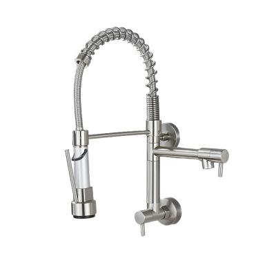 China Universal Spring Wall Mounted Side Wall Mounted Kitchen Faucet Sense Inlet Basin Sink Faucet for sale