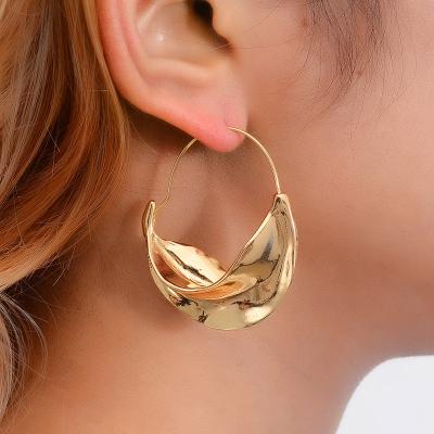 China Fashion Fashion Women Jewelry 18K Gold Plated Personalize Earrings Big Hoop Earrings Flower Basket Earrings for sale