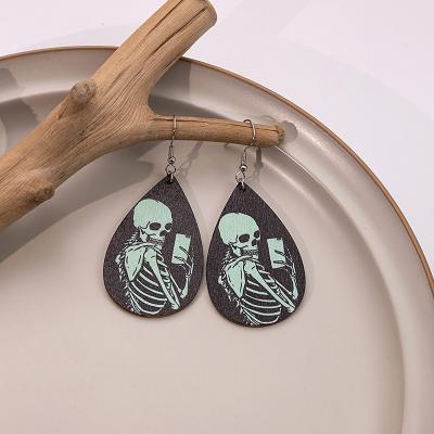 China Halloween Earrings Cartoon Halloween Earrings Funny Skull Human Earrings for sale