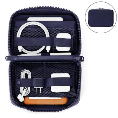 China Custom Neoprene Cable Organizer Pouch Tech Accessories Organizer Neoprene Logo Travel Pocket Cable Organizer Pouch for sale