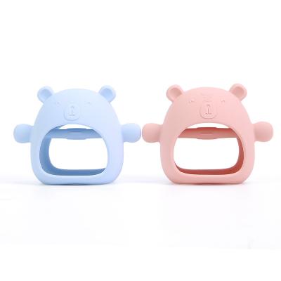 China Toy Food Grade Baby Teething Soft Silicone Toys Anti-eating Silicone Teether Baby Toys Anti-eating Hand Mushroom Teether Gift Toy for sale