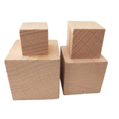 China Wooden Blank Square Dies For Solid Wood DIY Square Painting Cube Wooden Kids Game Beech Decor Crafting Projects for sale