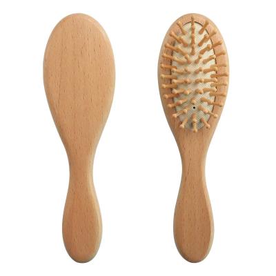 China New Arrival Compact Nature Baby Hair Bristle Baby Hair Brush Wooden Comb Wooden Comb and Natural Soft Goat Hair Brush for sale